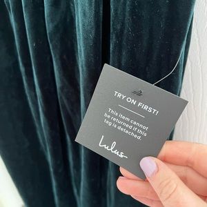 Lulus Emerald Green Velvet Off-the-Shoulder Maxi Dress